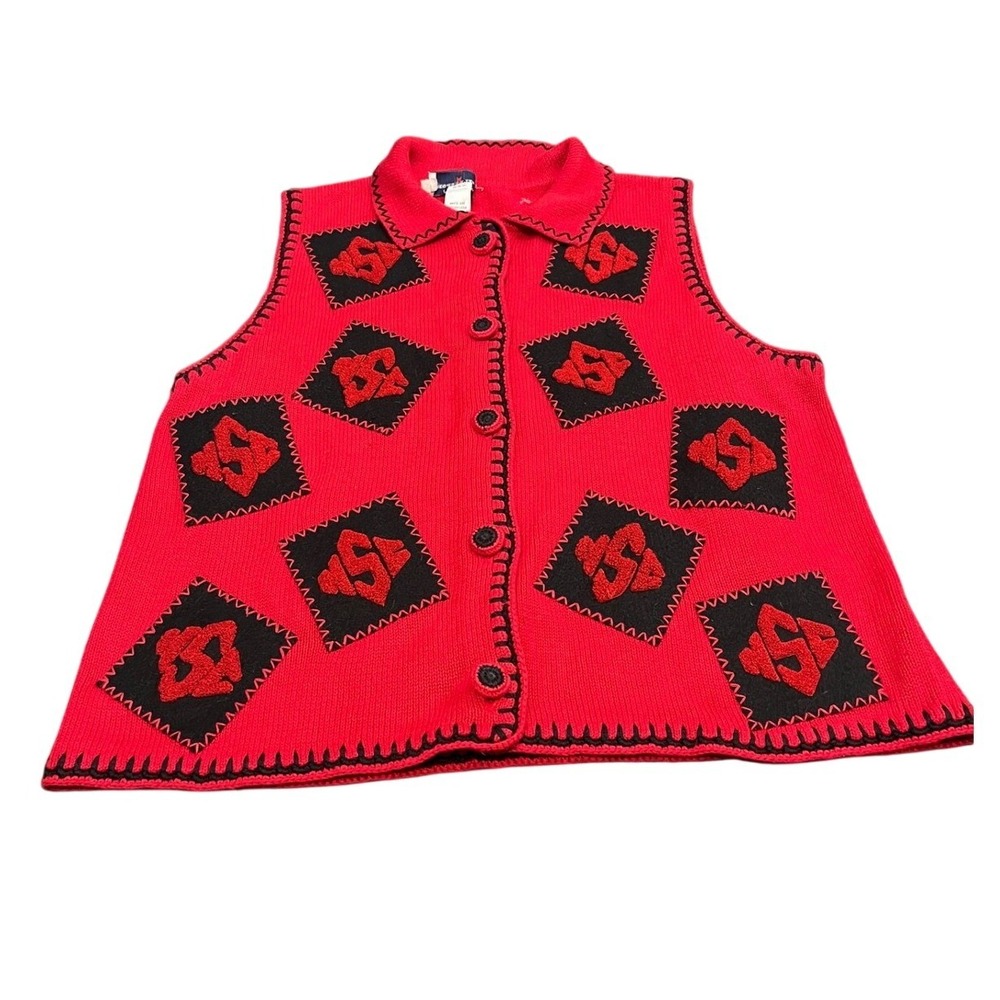Vintage Castles Sport Knit Vest NC State Wolfpack Womens XL 90s Embroidered